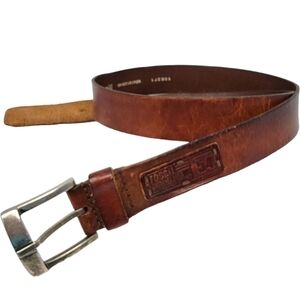 Fossil Belt  Leather Belt Silver Tone Buckle Size 100/34 106371 USED T05